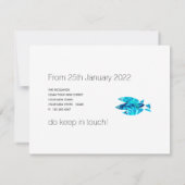 新しい住所フロリダの魚のフラットアナウンスメントカード 案内状 (裏面)