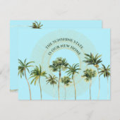 新しい住所フロリダヤシの木の移動 案内状 (正面/裏面)