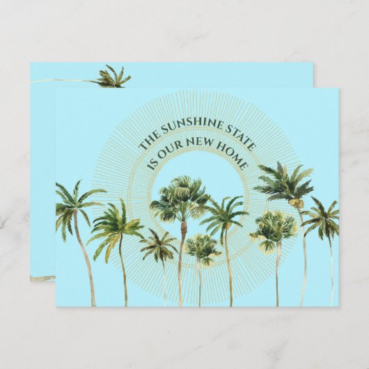 新しい住所フロリダヤシの木の移動 案内状 (正面/裏面)