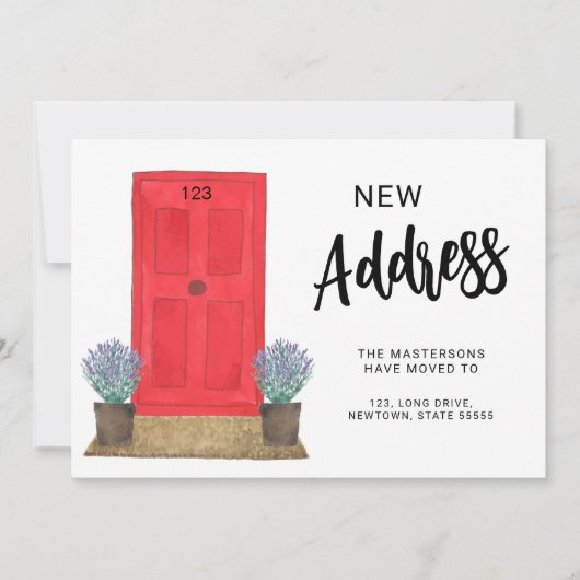 新しい住所フロントドアの移動案内 案内状 (正面)