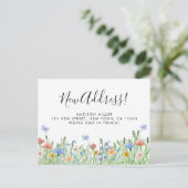 新しい住所フローラの移動のお知らせ 案内ポストカード (スタンド正面)