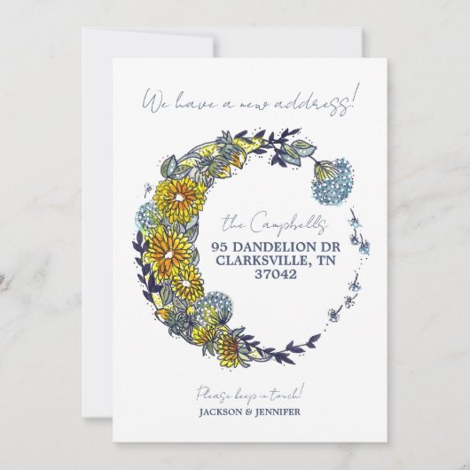 新しい住所フローラリースの移動案内 案内状 (正面)