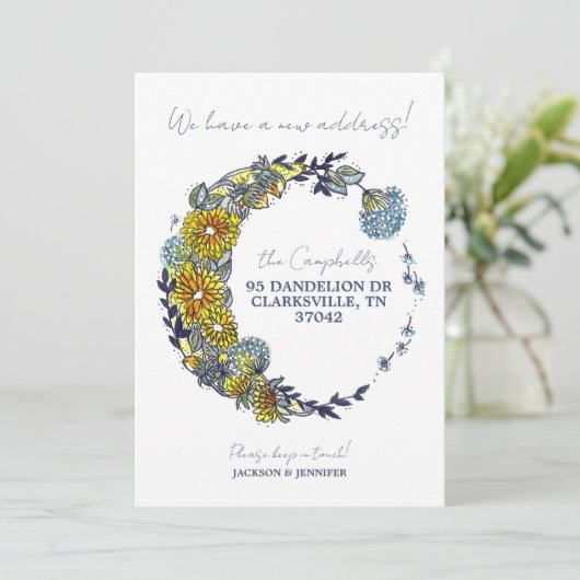 新しい住所フローラリースの移動案内 案内状 (スタンド正面)