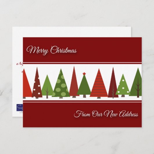 新しい住所ポストカードからのクリスマス シーズンポストカード (正面/裏面)