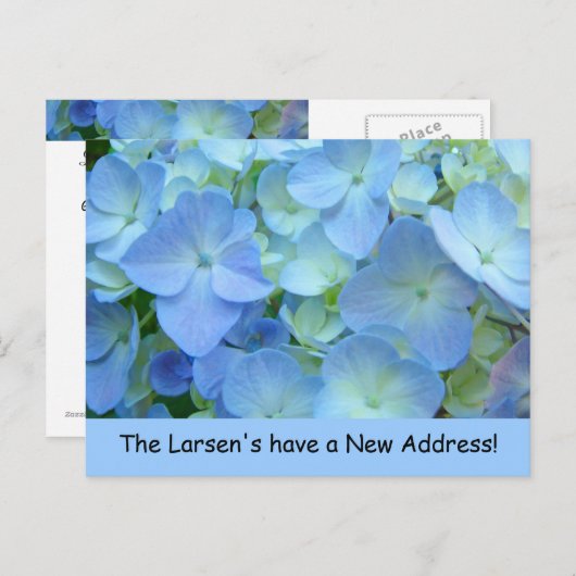 新しい住所ポストカードのお知らせ青 案内ポストカード (正面/裏面)