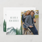 新しい住所マウンテンフォレストパイン写真の移動中 シーズンポストカード (正面/裏面)