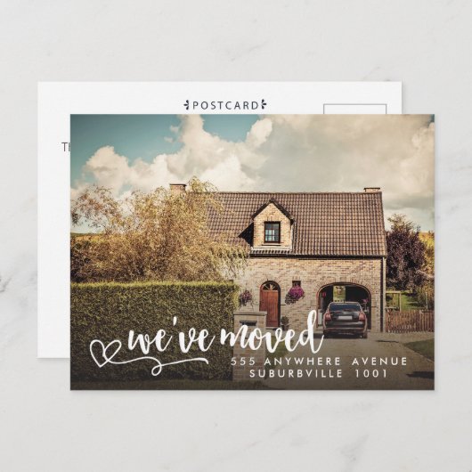 新しい住所ムービングハウスホームフォトポストカード 案内ポストカード (正面/裏面)