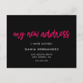 新しい住所モダンと住所の派手な変更 ポストカード (正面)