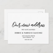 新しい住所モダンの発表 ポストカード (正面/裏面)