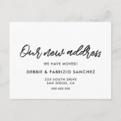 新しい住所モダンの発表 ポストカード (正面)