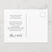 新しい住所モダン書道ほこりっぽい青い移動 案内ポストカード (裏面)