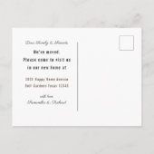 新しい住所モダン水の色の花ホーム移動 案内ポストカード (裏面)