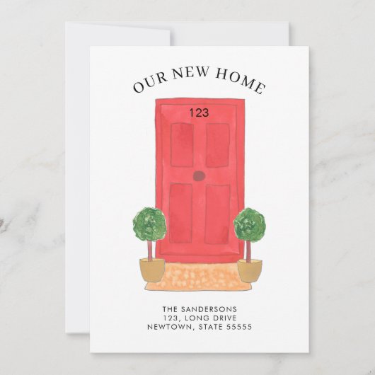 新しい住所レッドウォーターカラードア移動 案内状 (正面)