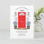 新しい住所レッドドアウォーターカラーラベンダー 案内状 (スタンド正面)