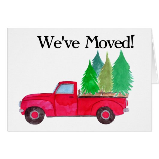 新しい住所レッドレトロピックアップトラック (正面横)