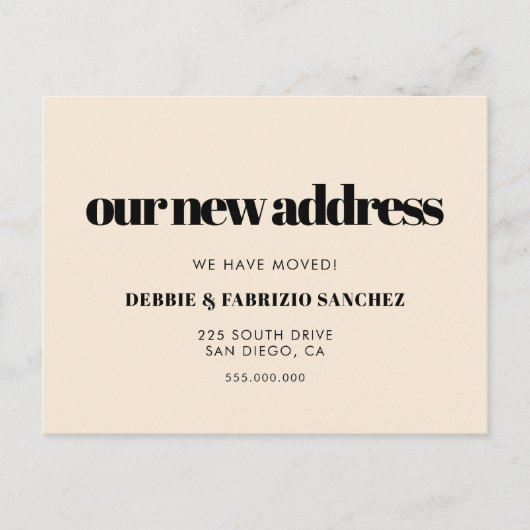 新しい住所レトロエレガントの移動案内 ポストカード (正面)