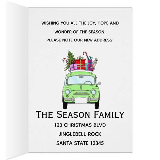 新しい住所レトロフィアット500クリスマスギフト (内側 (右))