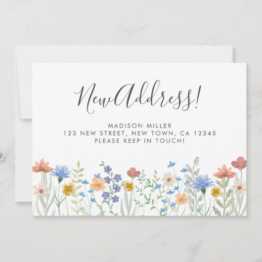 新しい住所ワイルドフラワーの移動告知 案内状 (正面)