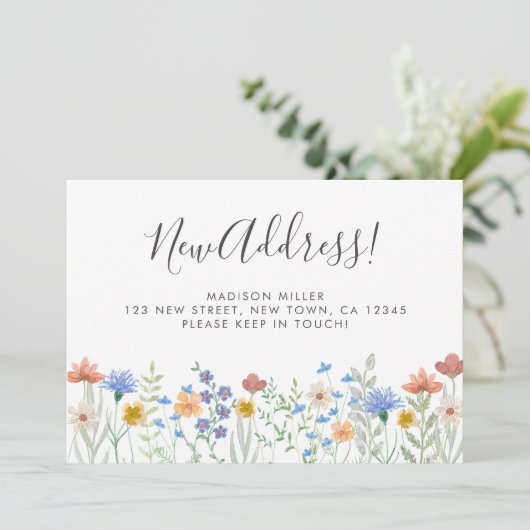 新しい住所ワイルドフラワーの移動告知 案内状 (スタンド正面)