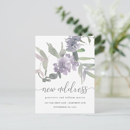 新しい住所住所の微妙なフローラ変更 案内ポストカード (スタンド正面)