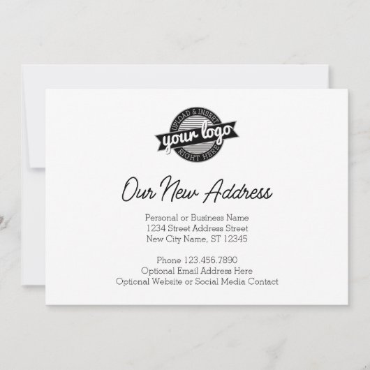 新しい住所変更カード（企業ロゴ付き） 案内状 (正面)