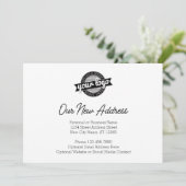 新しい住所変更カード（企業ロゴ付き） 案内状 (スタンド正面)