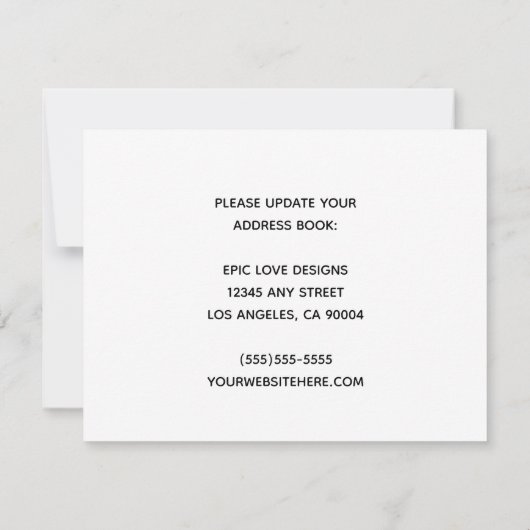 新しい住所引っ越しのお知らせ 案内状 (裏面)