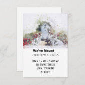 新しい住所引っ越しましたのドアの発表 ノートカード (正面/裏面)