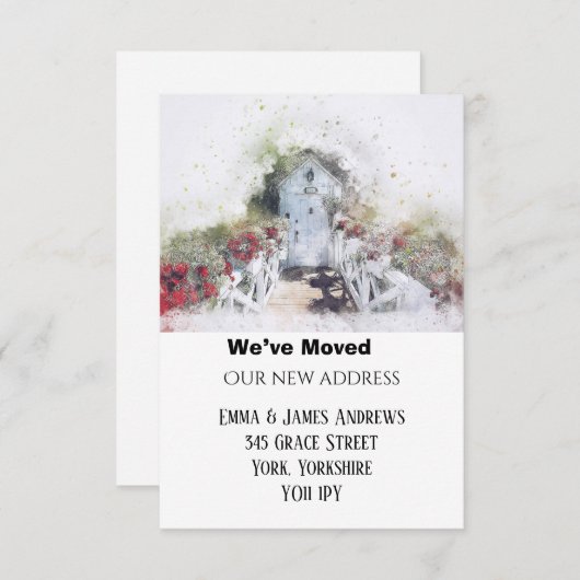 新しい住所引っ越しましたのドアの発表 ノートカード (正面/裏面)