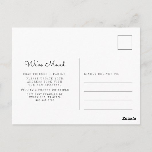 新しい住所引っ越しましたの移動案内 ポストカード (裏面)