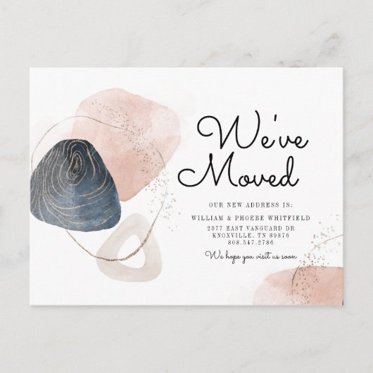 新しい住所引っ越しましたの移動案内 ポストカード (正面)