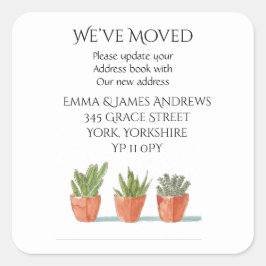 新しい住所引っ越しましたの通知のシール スクエアシール
