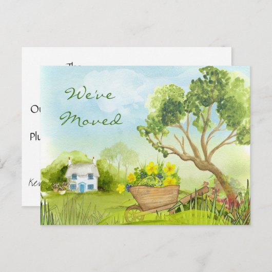 新しい住所引っ越しましたはがき 案内ポストカード (正面/裏面)