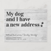 新しい住所引っ越しました犬の移動告知 ポストカード (正面)