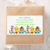 新しい住所引っ越し祝いパーティーの近傍移動 ラベル (インサイチュ)