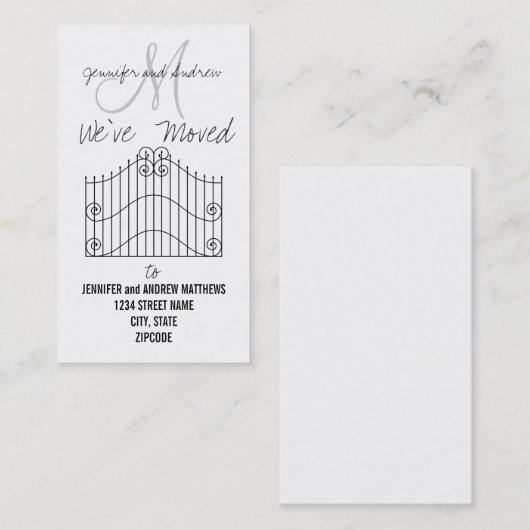 新しい住所発表への引っ越しました 名刺 (正面/裏面)