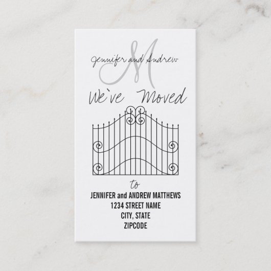 新しい住所発表への引っ越しました 名刺 (正面)