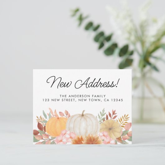 新しい住所秋の引越し案内はがき 案内ポストカード (スタンド正面)