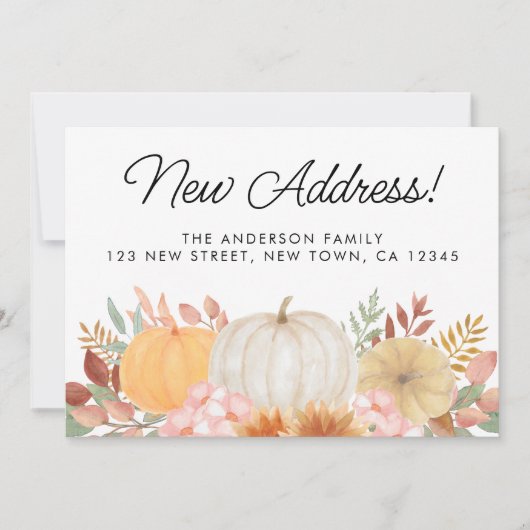 新しい住所秋の移動案内 案内状 (正面)