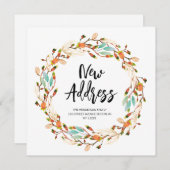 新しい住所秋リースの移動アナウンス 招待状 (正面/裏面)