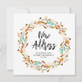 新しい住所秋リースの移動アナウンス 招待状 (正面)