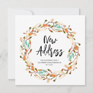 新しい住所秋リースの移動アナウンス 招待状