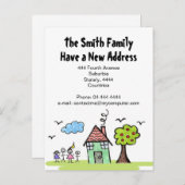新しい住所'移動しています'家の通知 案内ポストカード (正面/裏面)