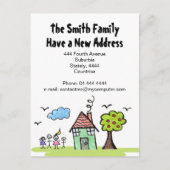新しい住所'移動しています'家の通知 案内ポストカード (正面)