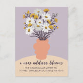 新しい住所開花の移動発表ブーケ ポストカード (正面)