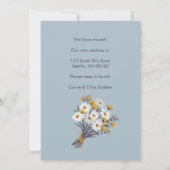 新しい住所開花の移動発表ブーケ 案内状 (裏面)