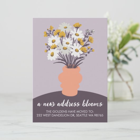 新しい住所開花の移動発表ブーケ 案内状 (スタンド正面)