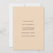 新しい住所開花の移動発表ブーケ 案内状 (裏面)