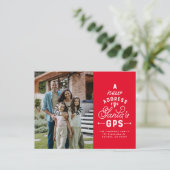 新しい住所2フォトレッドクリスマス シーズンポストカード (スタンド正面)