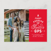 新しい住所2フォトレッドクリスマス シーズンポストカード (正面)